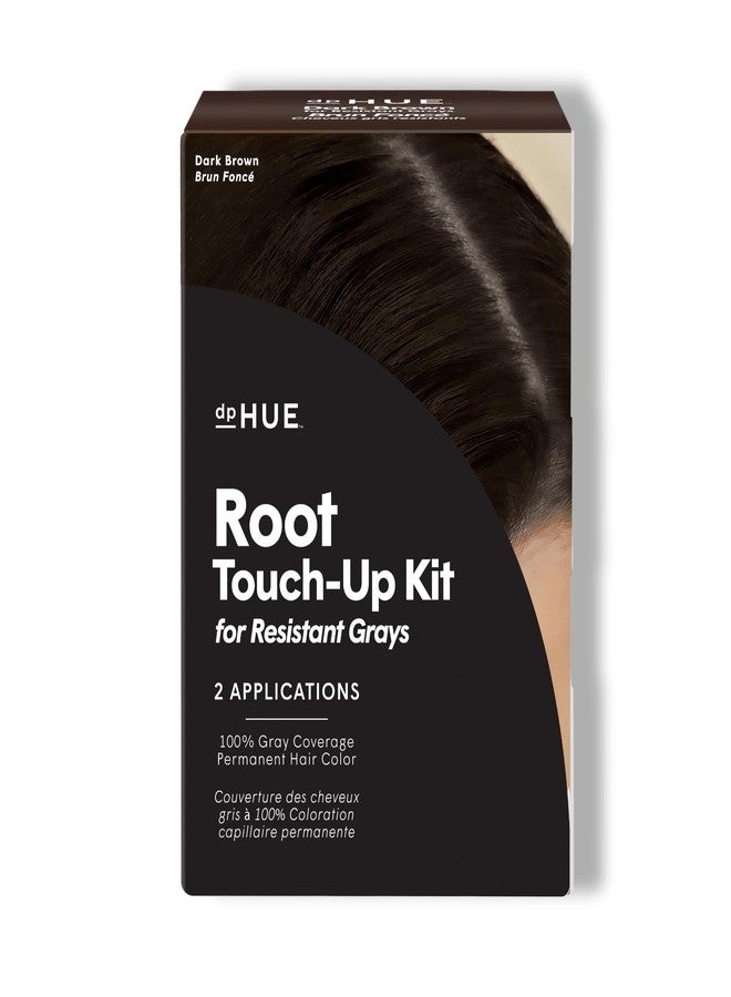 dpHUE Root Touch-Up Kit for Resistant Grays, Dark Brown - Permanently Cover Difficult, Stubborn Gray Hair - 2 Applications Included - Vegan & Leaping Bunny Certified - Image 1